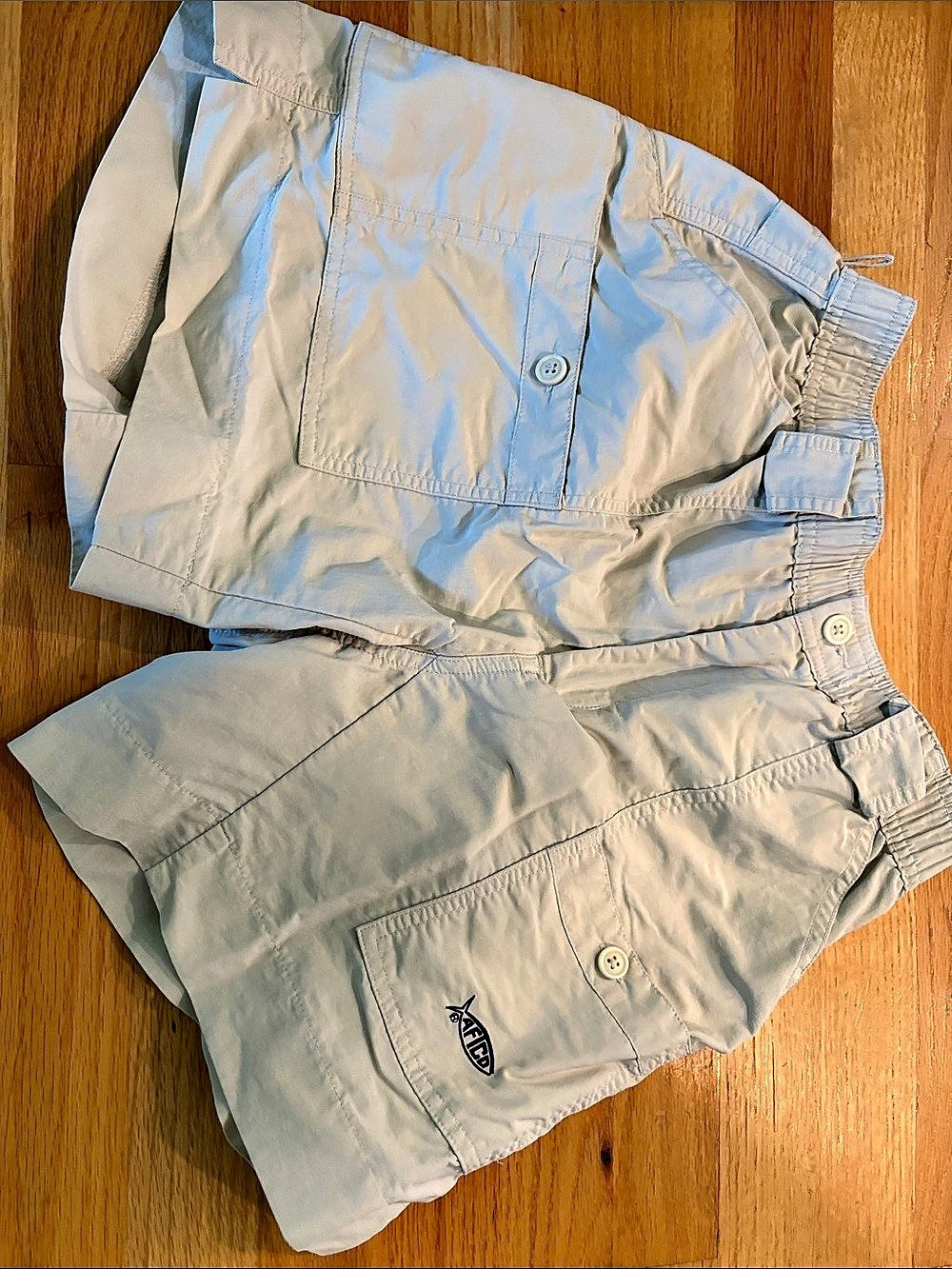 AFTCO The Original Fishing Short Cargo Shorts Light Khaki Natural Color Waist 30